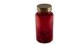 Red bottle with capsules, isolate.
