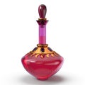 Red bottle with a magical potion, trimmed with gold and precious stones.