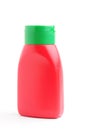 Red bottle on white background
