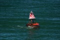 Red bouy in Sandy Neck Lighthouse atlantic ocean cape cod barnstable Royalty Free Stock Photo