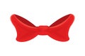 Red Bow, Bright Accessory Isolated on White Vector