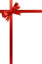 Red bow christmas gift ribbon vertical