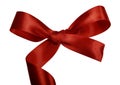 Red bow with curls for a gift Royalty Free Stock Photo