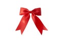 Red bow isolated white background. Royalty Free Stock Photo
