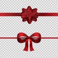 Red bow with ribbon