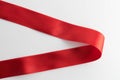 red bow ribbon satin texture isolated on white