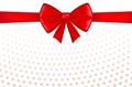 Red bow with ribbon and space for text. Gift voucher. Certificate or discount card template for promo compliment. Vector Royalty Free Stock Photo