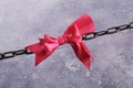 Red bow tie chain Royalty Free Stock Photo