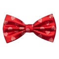Red Bow Tie with Pink Hearts Pattern Royalty Free Stock Photo