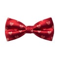 Red Bow Tie with Pink Hearts Pattern Royalty Free Stock Photo