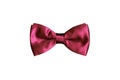 Red bow tie for satin fabric tuxedo isolated on white background Royalty Free Stock Photo