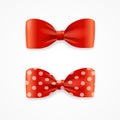 Red Bow Tie Set. Vector Royalty Free Stock Photo