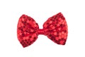 Red bow tie with spangles on white background Royalty Free Stock Photo