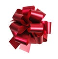 Red bow from top view. Royalty Free Stock Photo