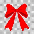 Red bow transparent background Royalty Free Stock Photo