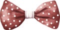 Red bow with white spots, watercolor vector illustration, christmas element. Royalty Free Stock Photo