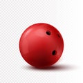 Red Bowling Ball on transparent background. Vector