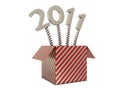 Red box with 2011 text Royalty Free Stock Photo