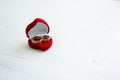 Wedding rings in a red box Royalty Free Stock Photo