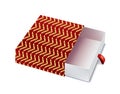 Red box with gold pattern - packaging isolated