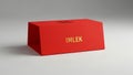 Red box with IMLEK text on front and black logo on top Royalty Free Stock Photo