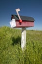 Red box with mail displayed,