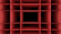 Red box shelves background.