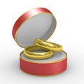 Red box with two wedding rings Royalty Free Stock Photo