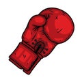 Red Boxing glove isolated on a white background. Royalty Free Stock Photo