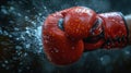 Red Boxing Gloves in Dynamic Splash