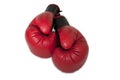 Red boxing gloves isolated on white background