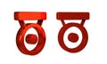 Red Boxing gong icon isolated on transparent background. Boxing bell.