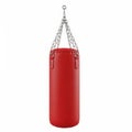 Red boxing punch bag hanging from chains Royalty Free Stock Photo