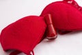 Red bra and nail polish