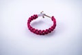 Red bracelet woven with anchor