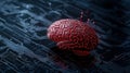 Red brain model on circuit board symbolizing technology and neuroscience Royalty Free Stock Photo