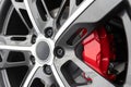 Red Brake calipers Royalty Free Stock Photo