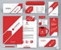 Red branding design kit with arrow Royalty Free Stock Photo