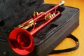 Red brass trumpet Royalty Free Stock Photo