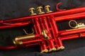 Red brass trumpet Royalty Free Stock Photo