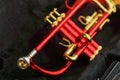 Red brass trumpet Royalty Free Stock Photo