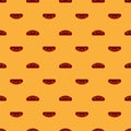 Red Bread loaf icon isolated seamless pattern on brown background. Vector Royalty Free Stock Photo