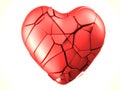 Red breaked heart