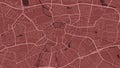 Red Breda map, city in Netherlands. Streetmap municipal area Royalty Free Stock Photo