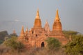 Red brick stoupa in Bagan, Burma