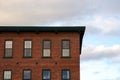 Old building windows downtown city vintage architecture red brick condominium