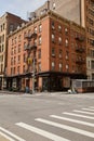 red brick building with storefront and