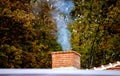 red brick chimney smoke, Royalty Free Stock Photo