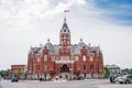 Red brick city hall with a clock tower in the scenic historic center in Stratford, Ontario - sep 2022 Royalty Free Stock Photo