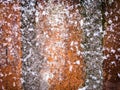 Red brick concrete wall covered with snowflakes Royalty Free Stock Photo